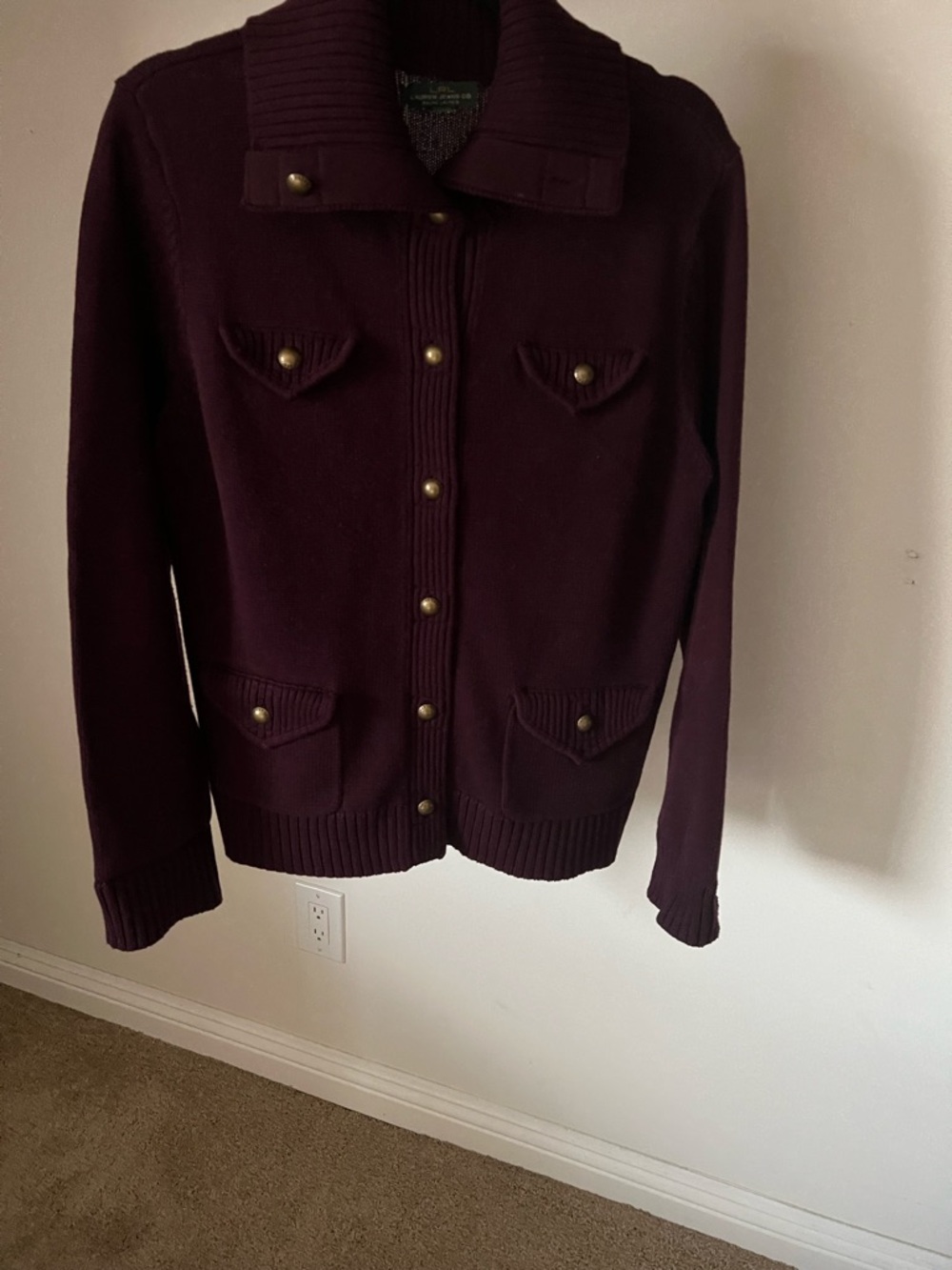 Ralph Lauren women  Plum Knit Button-Front Jacket
